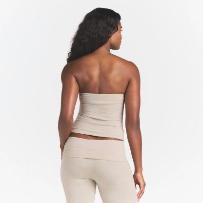 COTTON JERSEY TUBE TOP - STONE - image 8