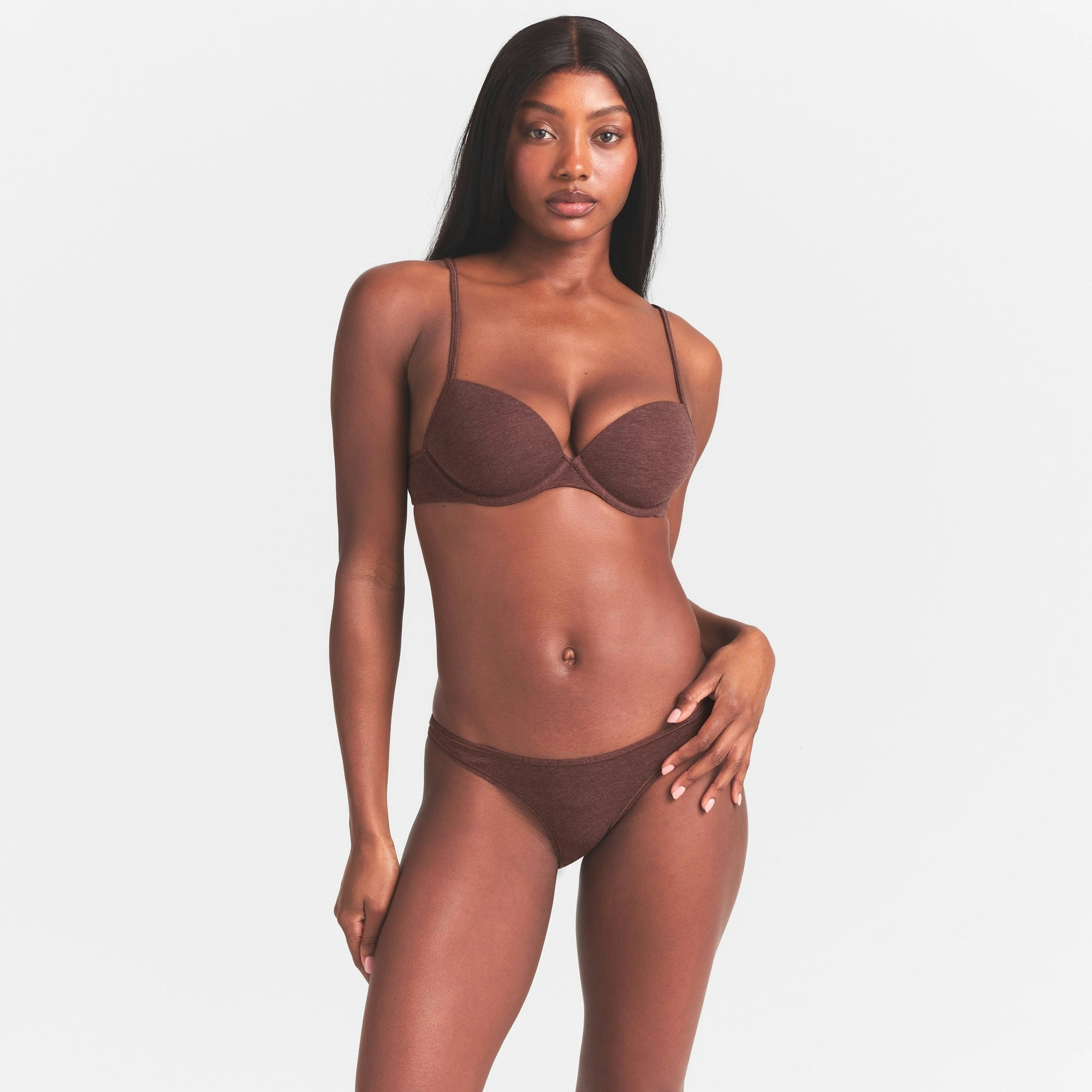 EVERYDAY COTTON BIKINI - COCOA HEATHER