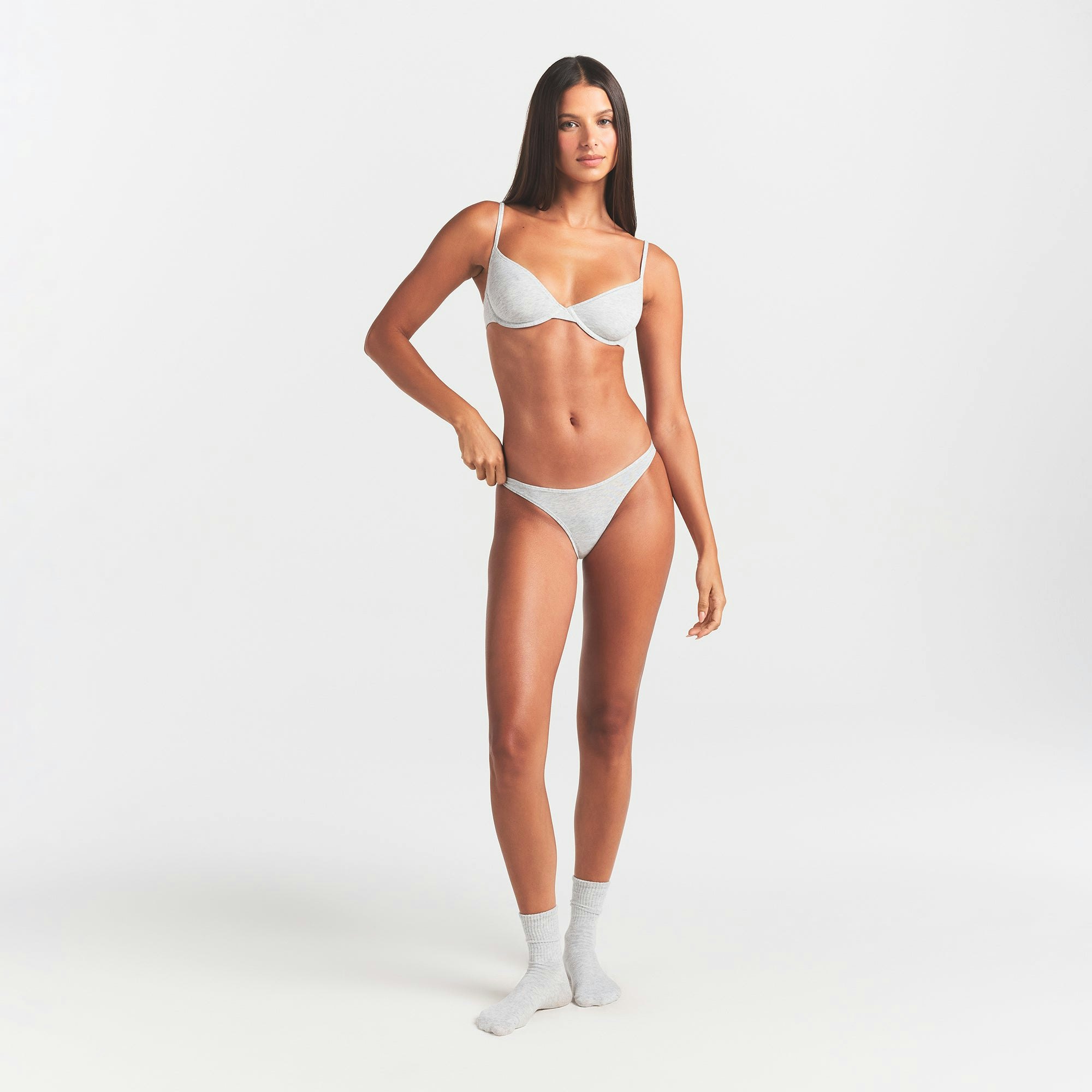 EVERYDAY COTTON BIKINI - LIGHT HEATHER GREY
