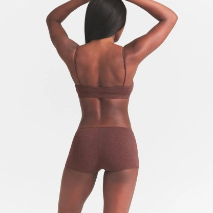 EVERYDAY COTTON BOY SHORT - COCOA HEATHER