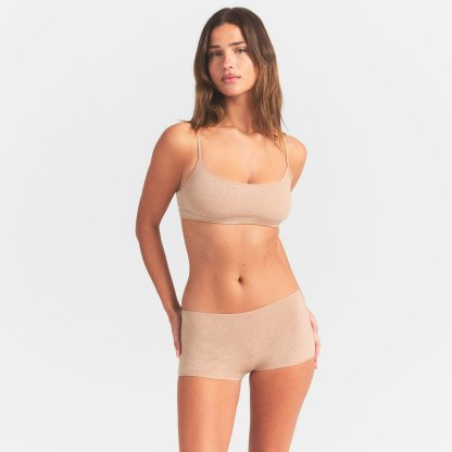 EVERYDAY COTTON BOY SHORT - CLAY HEATHER