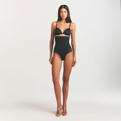 POWER MESH SHAPEWEAR CORE SCULPT HIGH-WAISTED BRIEF - ONYX