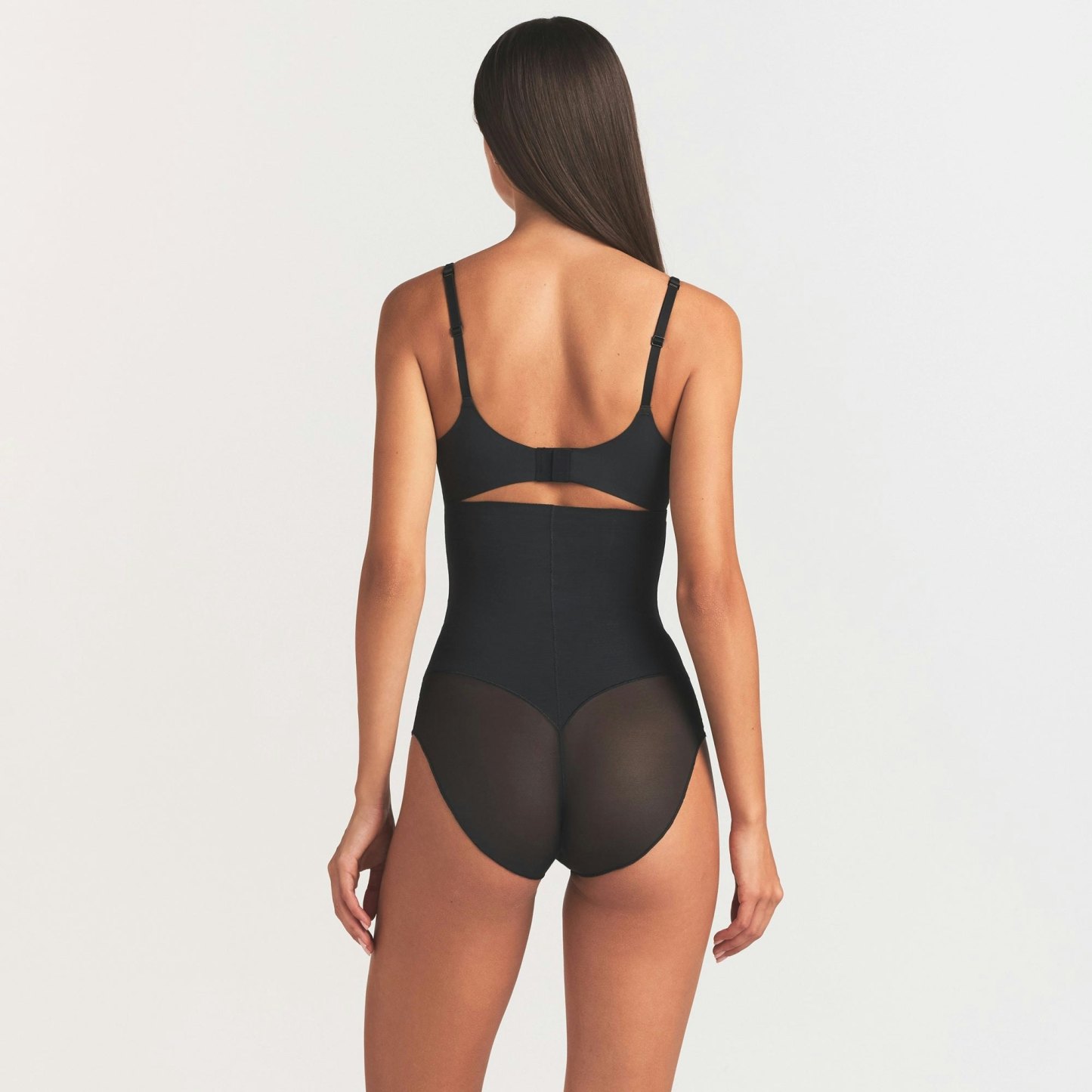 POWER MESH SHAPEWEAR CORE SCULPT HIGH-WAISTED BRIEF - ONYX