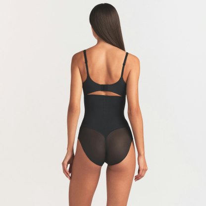 POWER MESH SHAPEWEAR CORE SCULPT HIGH-WAISTED BRIEF - ONYX