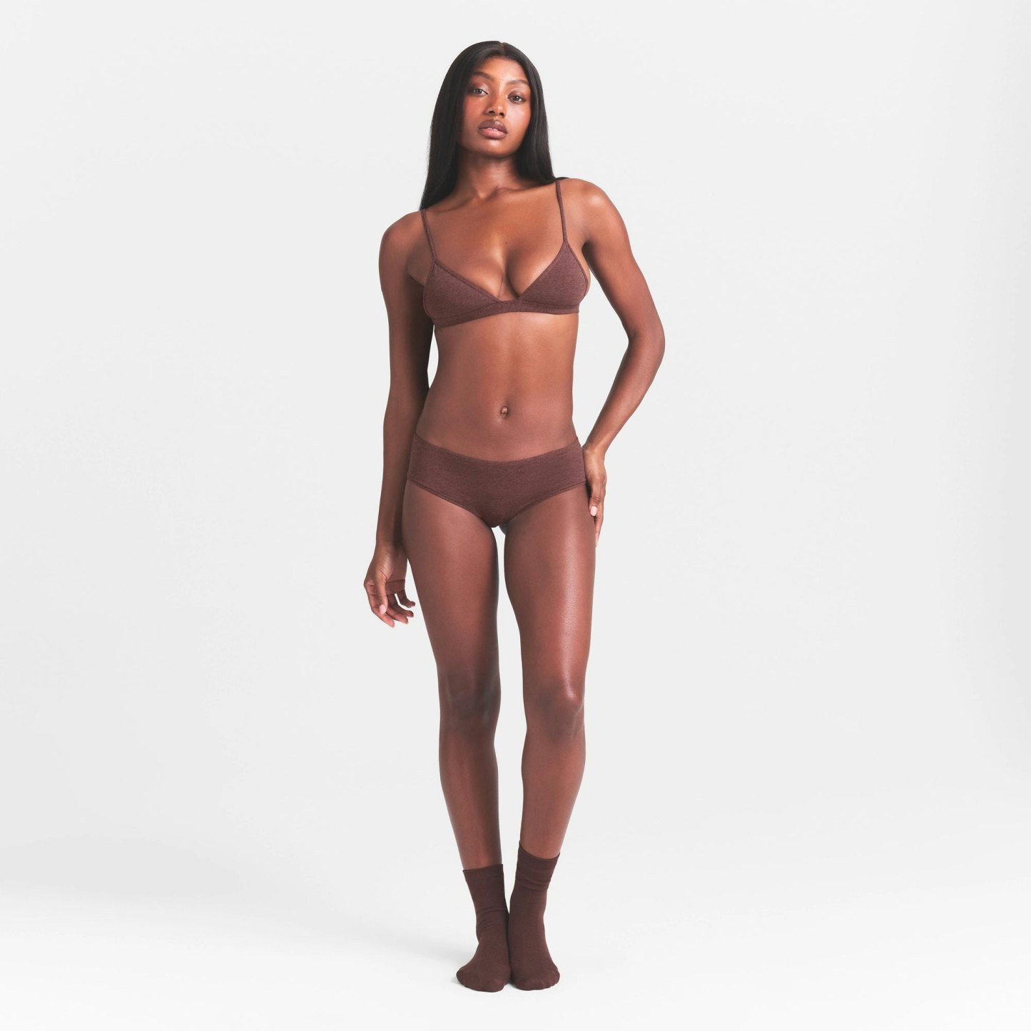 EVERYDAY COTTON HIPSTER - COCOA HEATHER