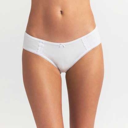 LIGHTWEIGHT COTTON LACE HIPSTER - SNOW