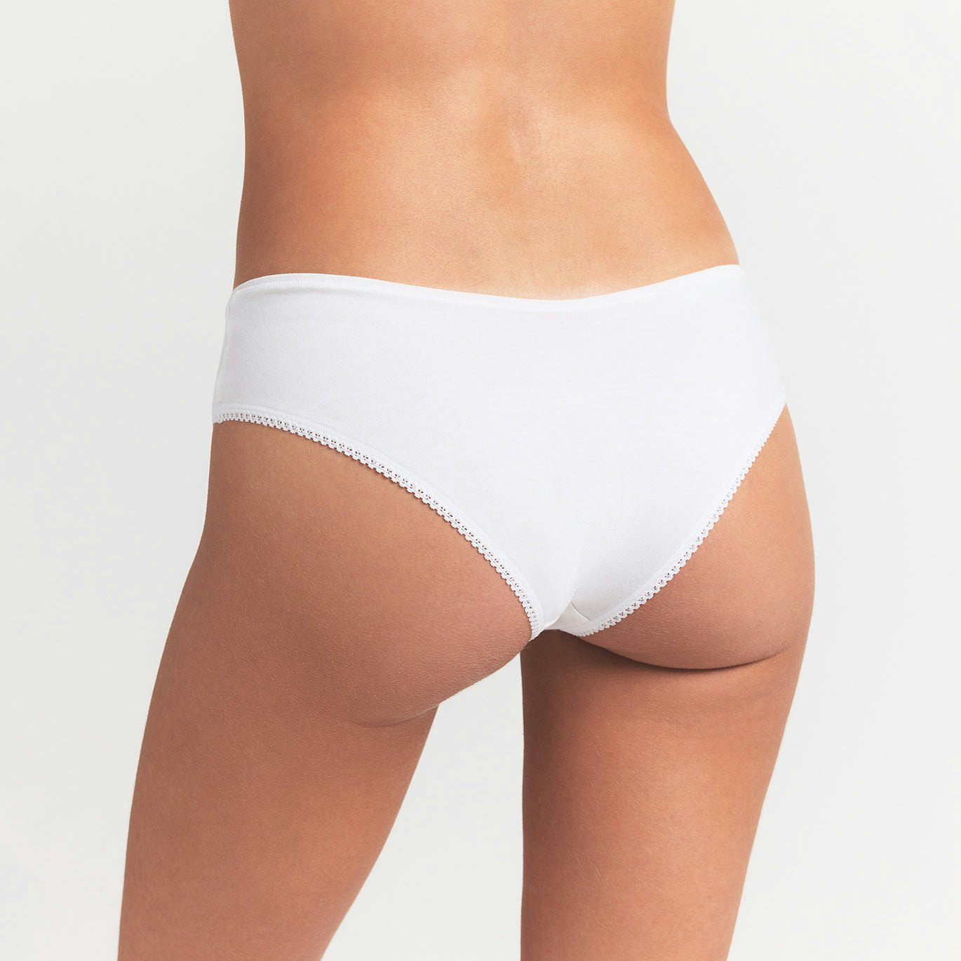 LIGHTWEIGHT COTTON LACE HIPSTER - SNOW