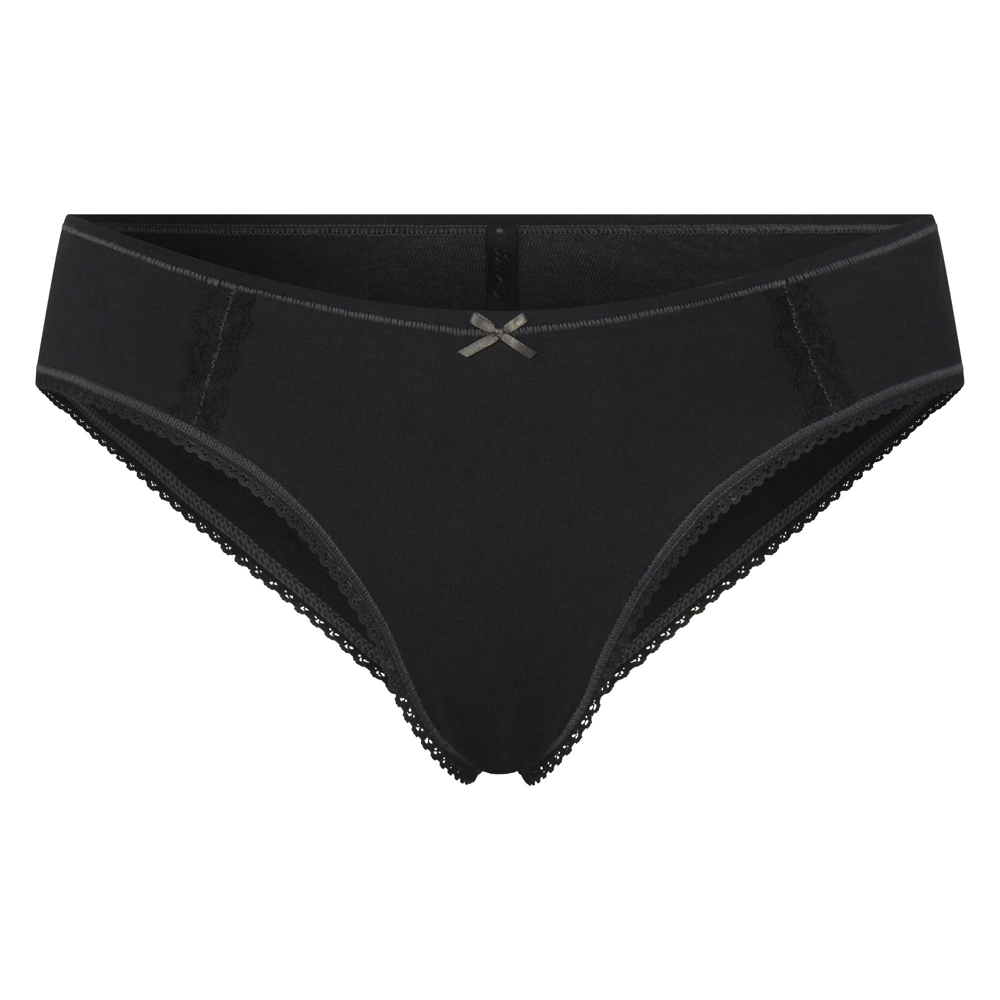 LIGHTWEIGHT COTTON LACE HIPSTER - SOOT TONAL