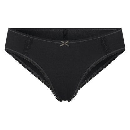 LIGHTWEIGHT COTTON LACE HIPSTER - SOOT TONAL