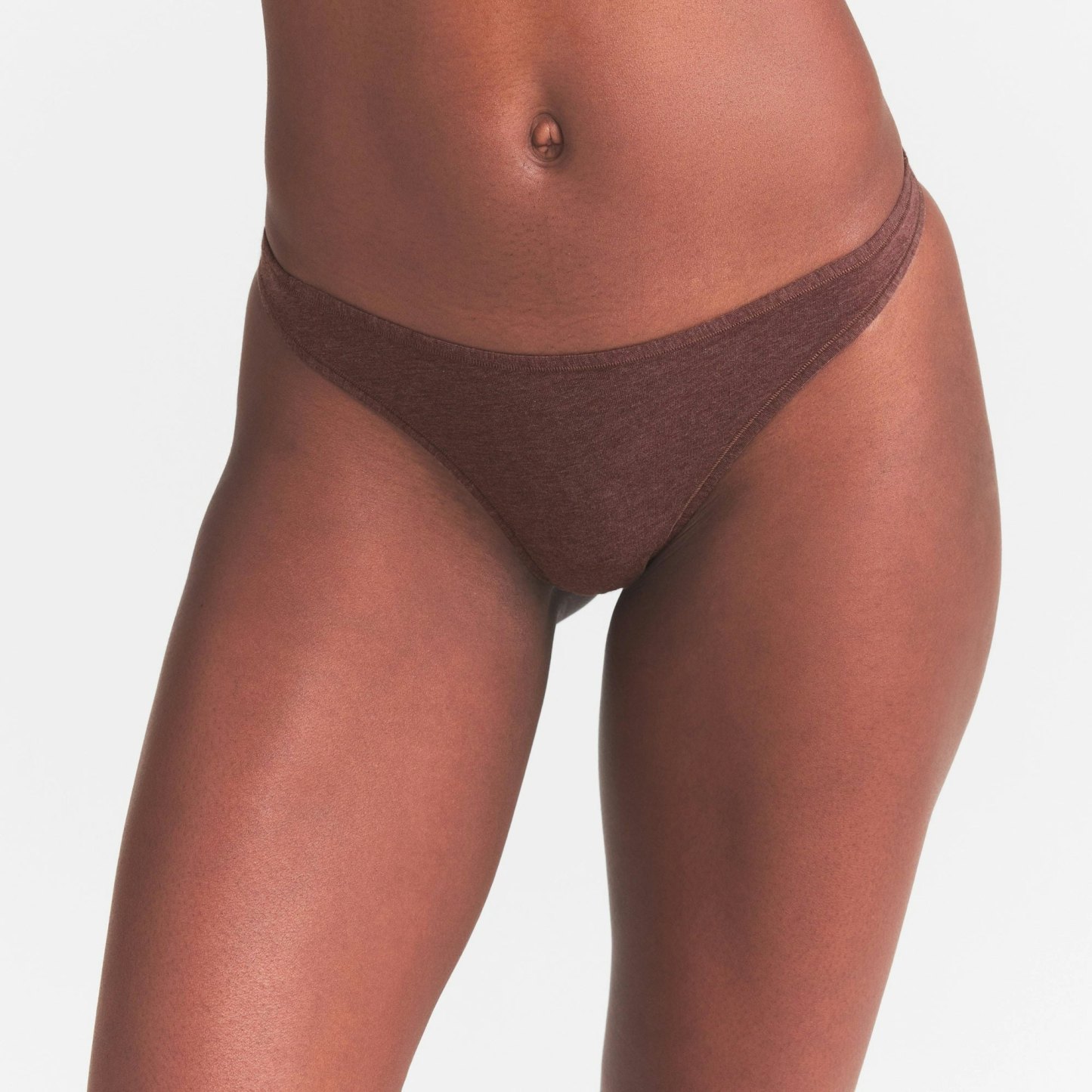 EVERYDAY COTTON THONG - COCOA HEATHER