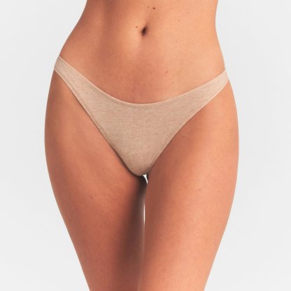 EVERYDAY COTTON THONG - CLAY HEATHER