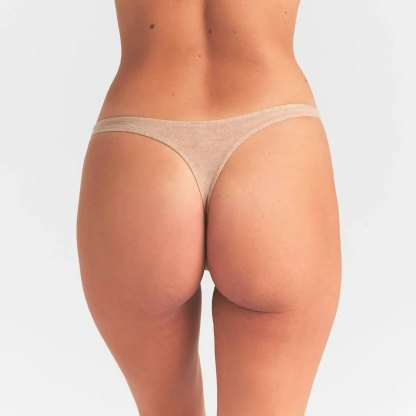 EVERYDAY COTTON THONG - CLAY HEATHER