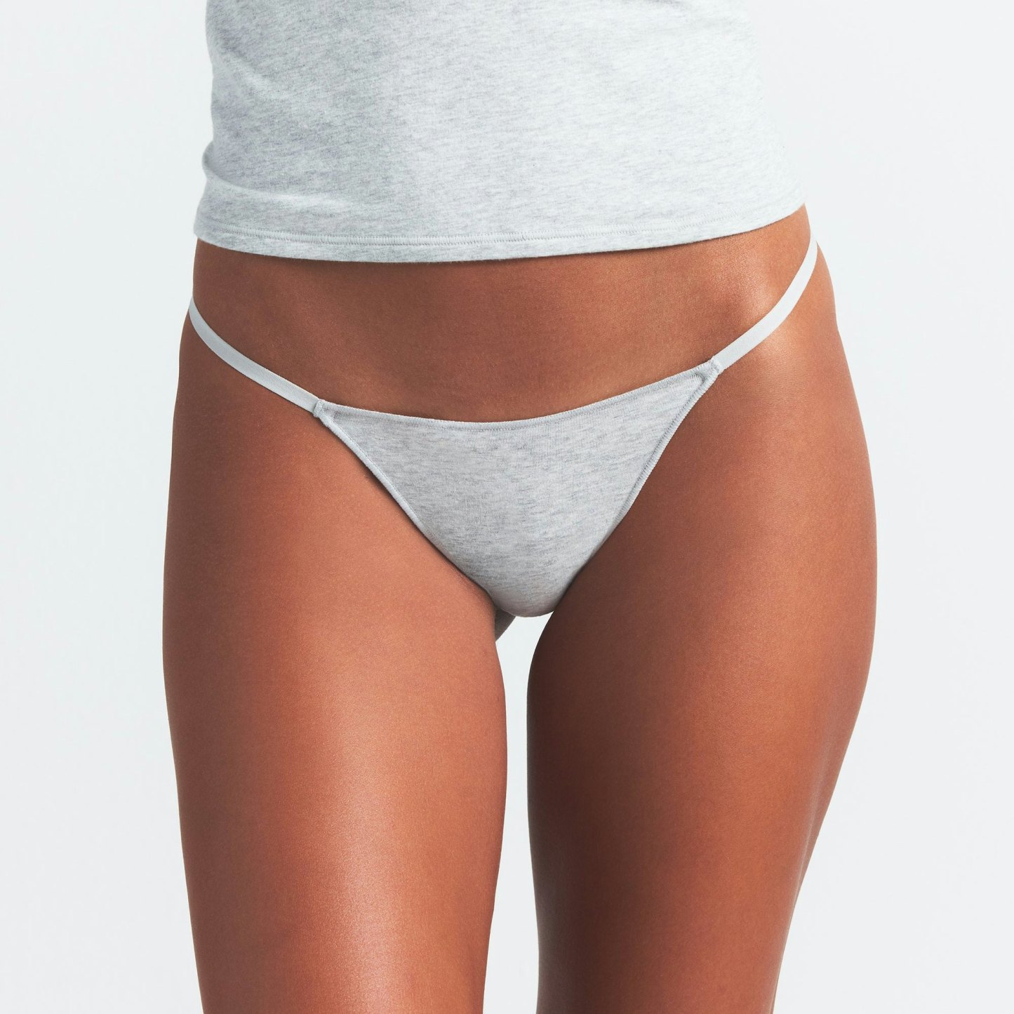LIGHTWEIGHT COTTON STRING THONG 10-PACK - HEATHER SOOT MULTI