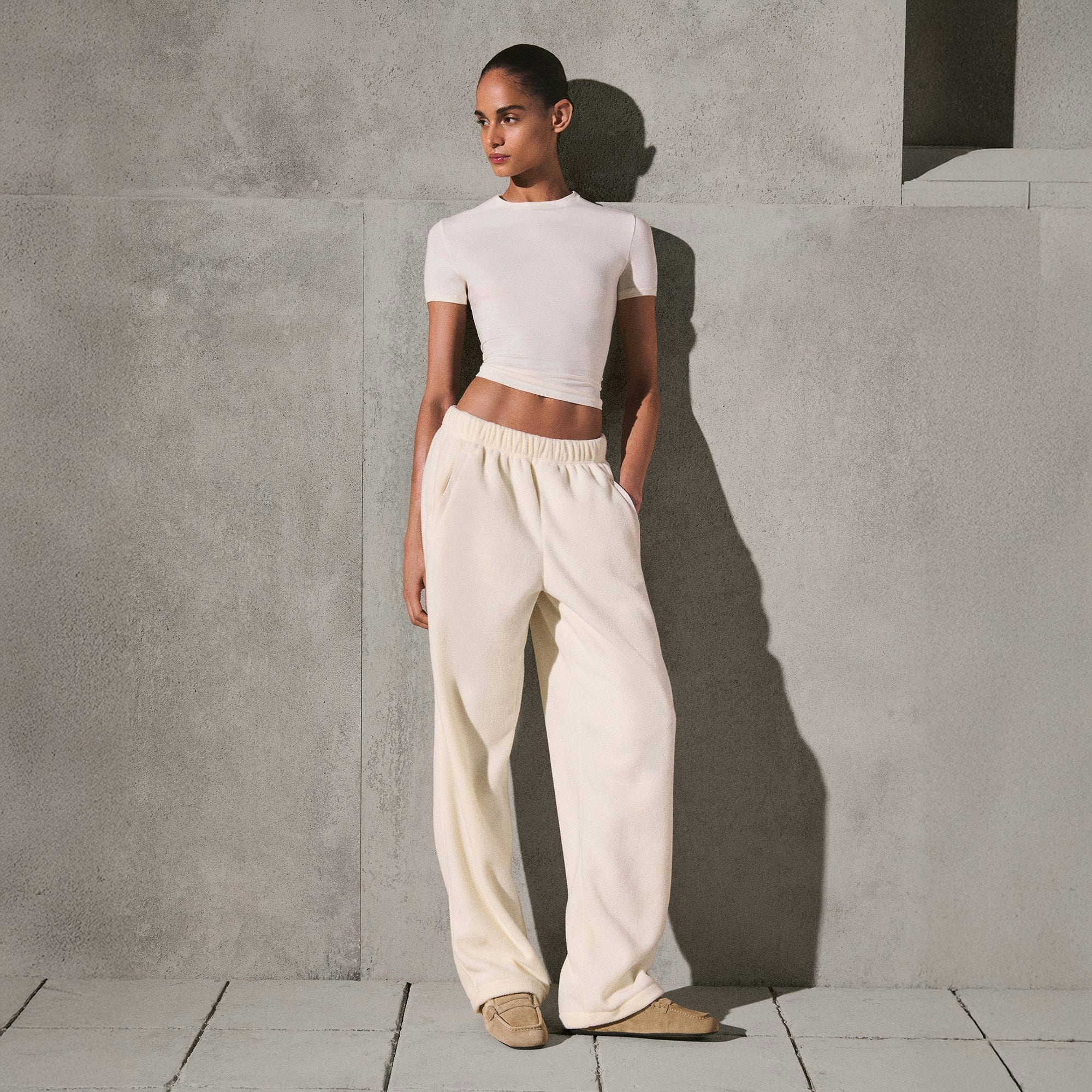 OUTDOOR FLEECE STRAIGHT LEG PANT - ECRU - image 9