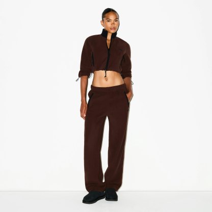 OUTDOOR FLEECE CROPPED 3/4 SLEEVE JACKET - COCOA - image 6