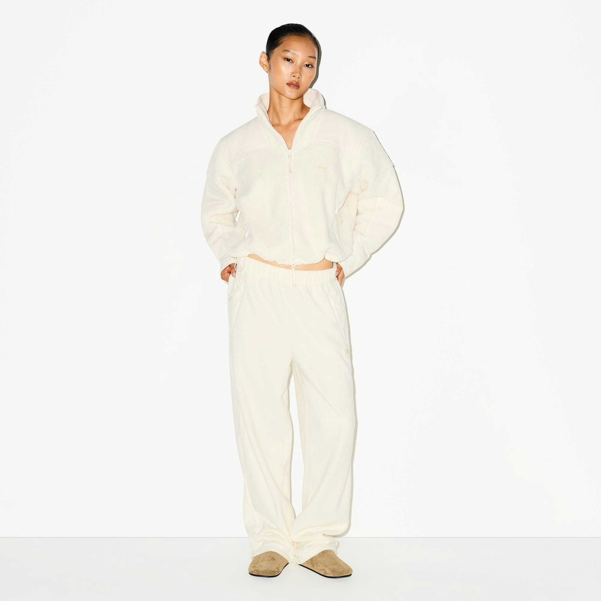 OUTDOOR FLEECE STRAIGHT LEG PANT - ECRU - image 3