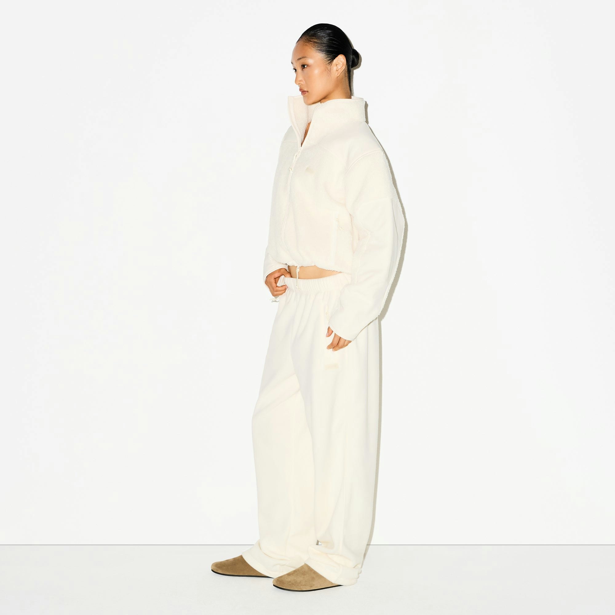 OUTDOOR FLEECE STRAIGHT LEG PANT - ECRU - image 2