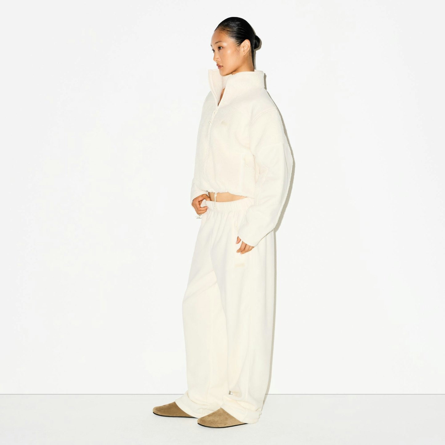 OUTDOOR FLEECE STRAIGHT LEG PANT - ECRU - image 2