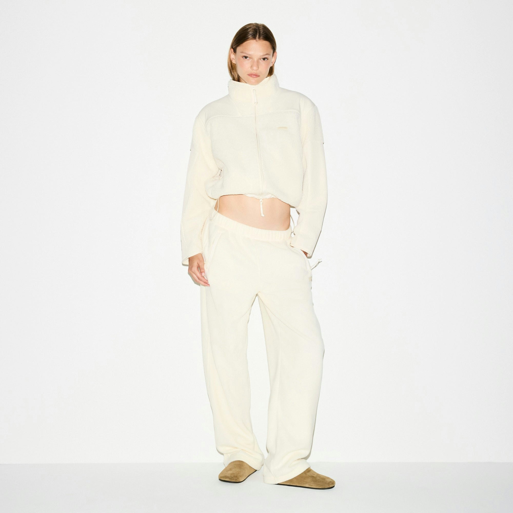 OUTDOOR FLEECE STRAIGHT LEG PANT - ECRU - image 5
