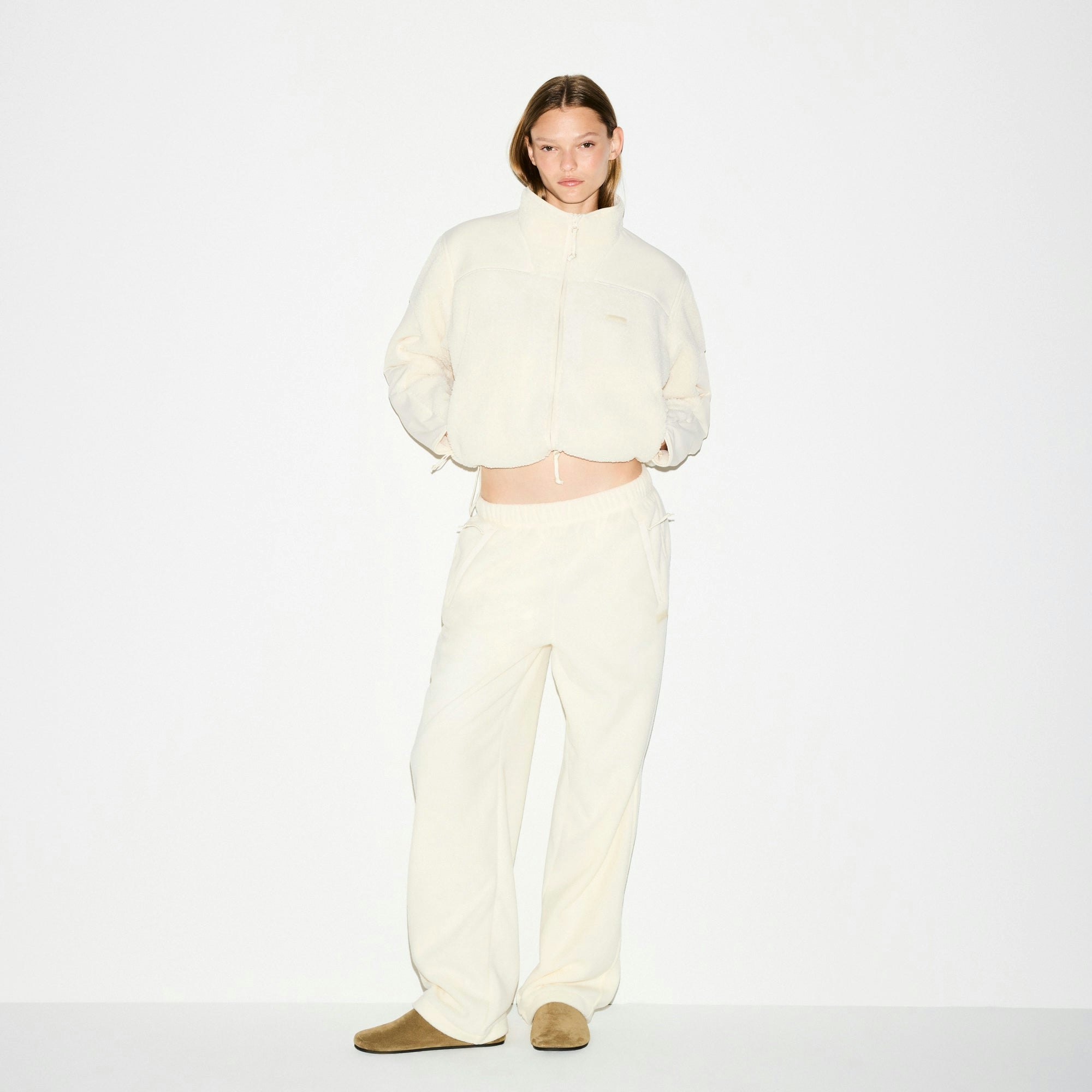 OUTDOOR FLEECE STRAIGHT LEG PANT - ECRU - image 7