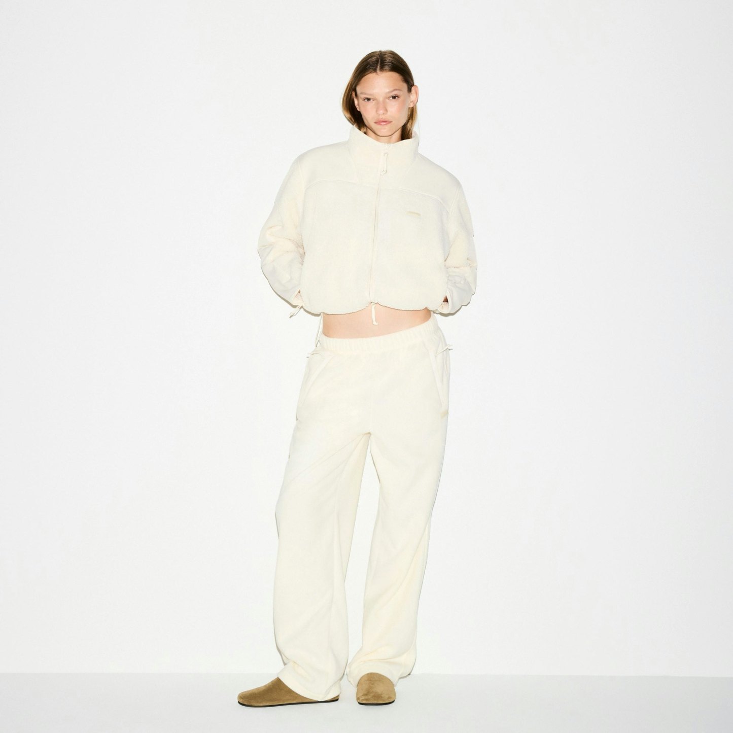 OUTDOOR FLEECE STRAIGHT LEG PANT - ECRU - image 7