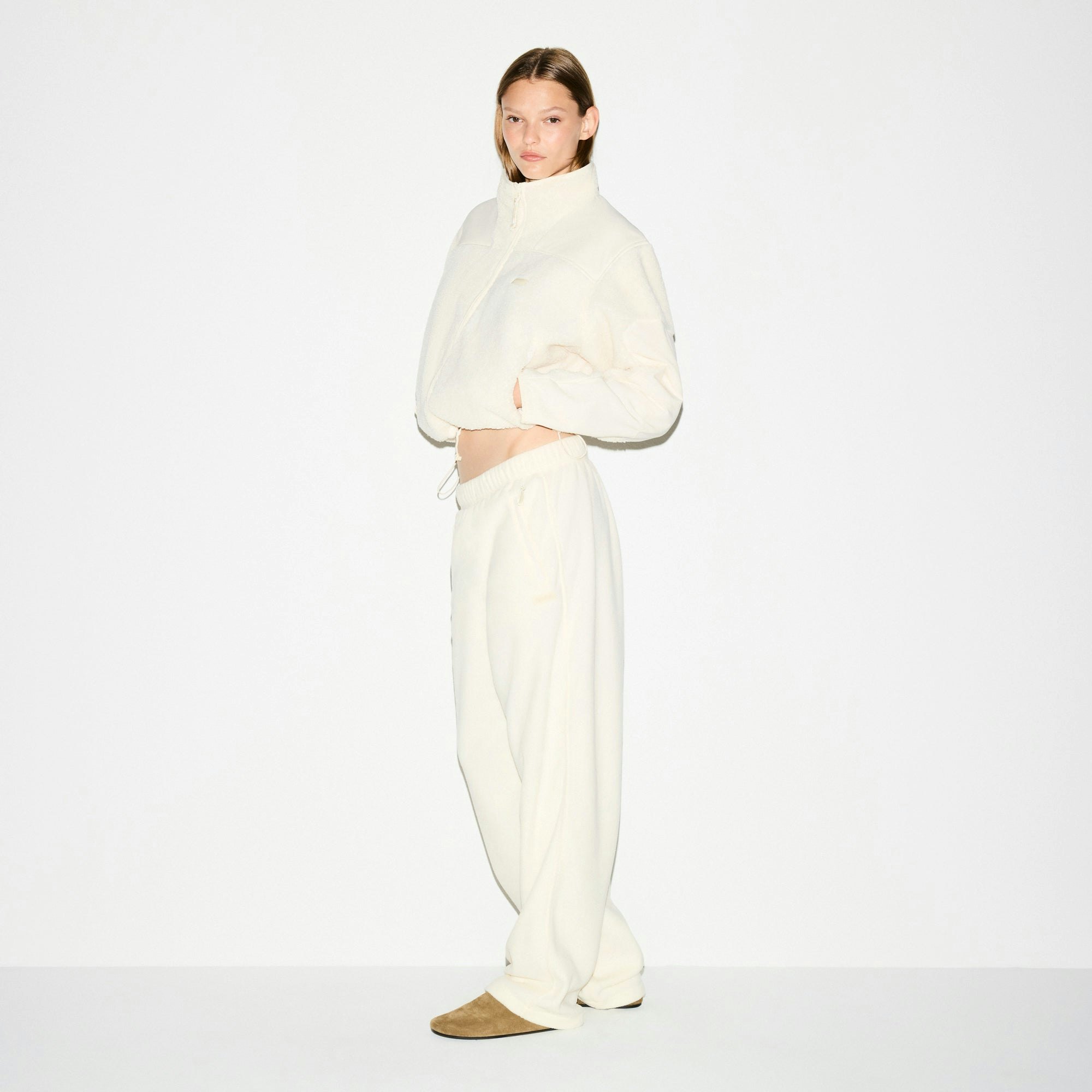 OUTDOOR FLEECE STRAIGHT LEG PANT - ECRU - image 6