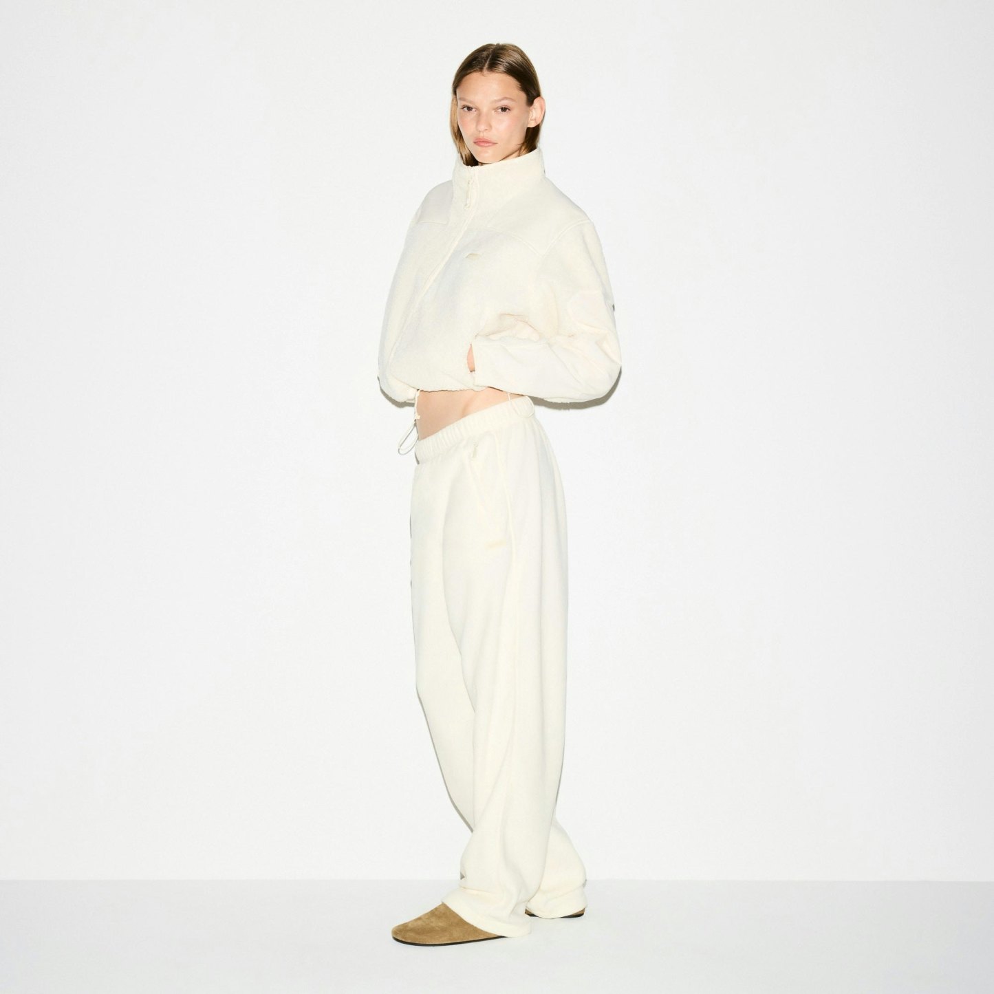 OUTDOOR FLEECE STRAIGHT LEG PANT - ECRU - image 6