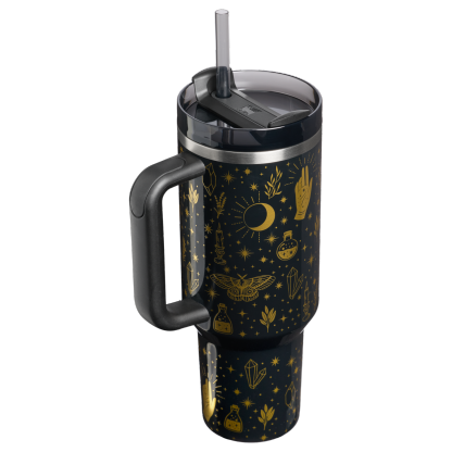 Stanley 1913 Halloween Quencher® H2.0 Flowstate™ Tumbler | 40 OZ in Black Magic | Back View