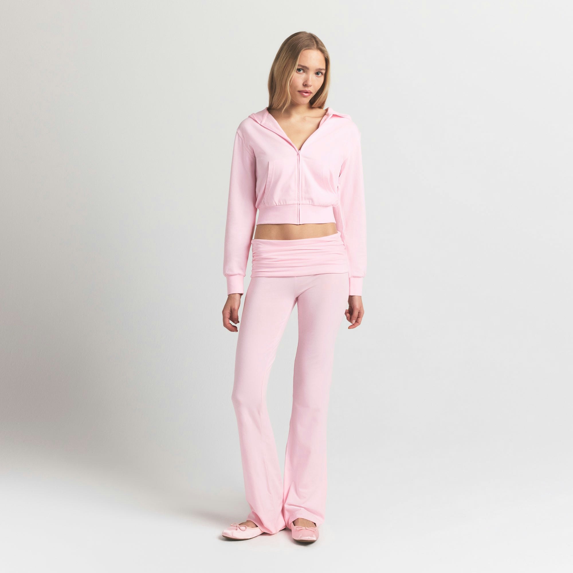 COTTON JERSEY ZIP UP HOODIE - CHERRY BLOSSOM - image 7