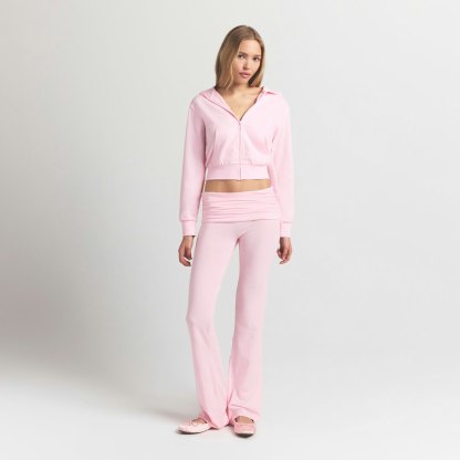 COTTON JERSEY ZIP UP HOODIE - CHERRY BLOSSOM - image 7