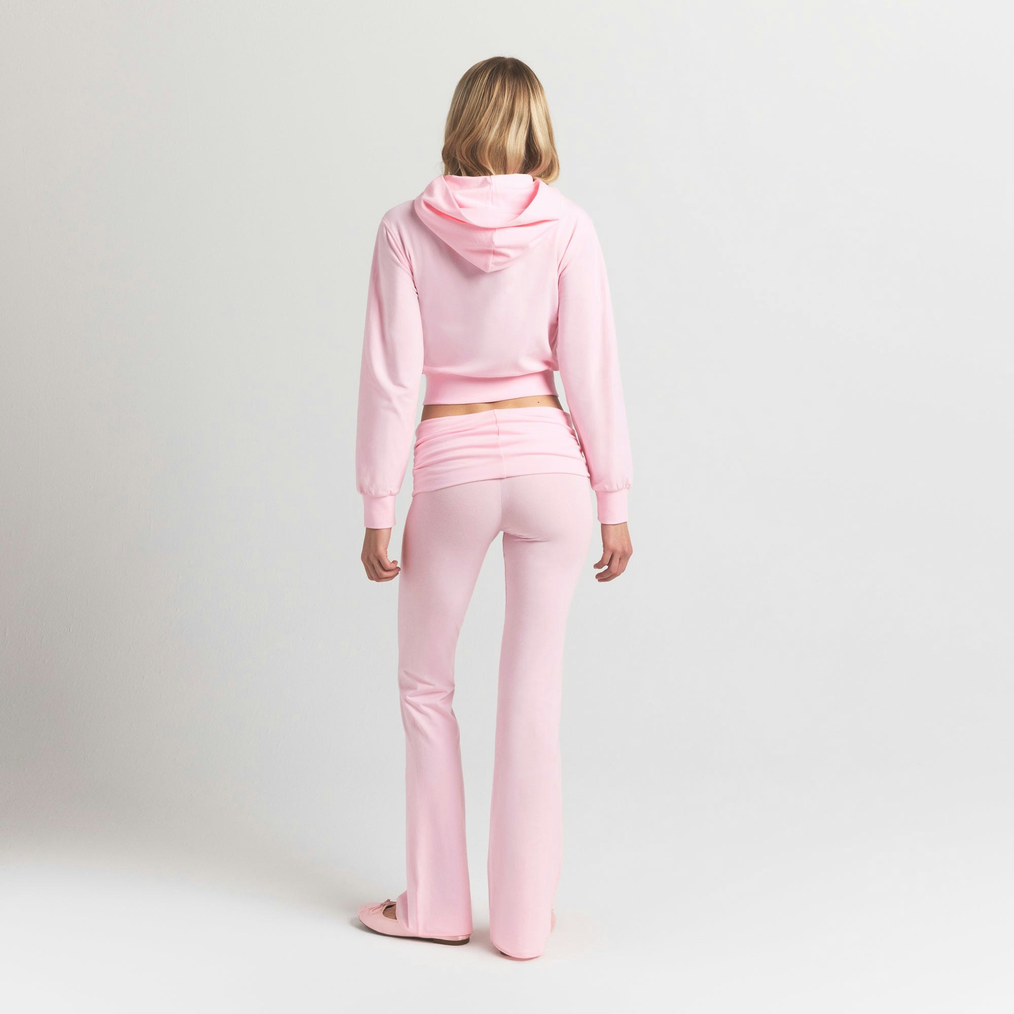 COTTON JERSEY ZIP UP HOODIE - CHERRY BLOSSOM - image 10