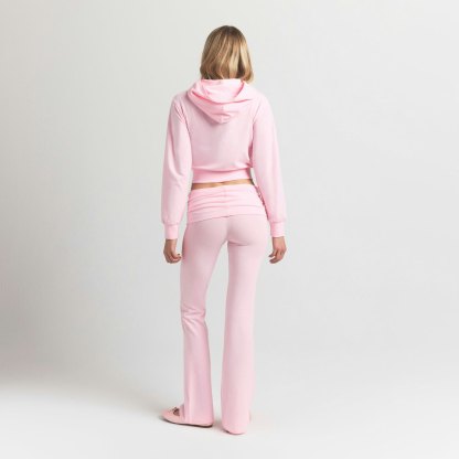 COTTON JERSEY ZIP UP HOODIE - CHERRY BLOSSOM - image 10