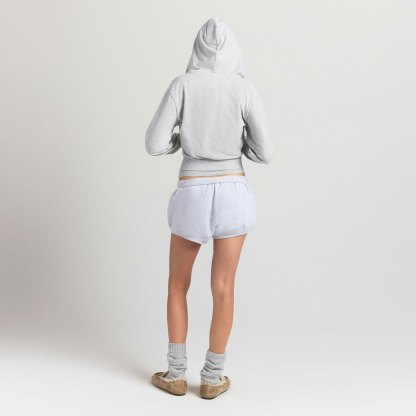 COTTON JERSEY ZIP UP HOODIE - LIGHT HEATHER GREY - image 18