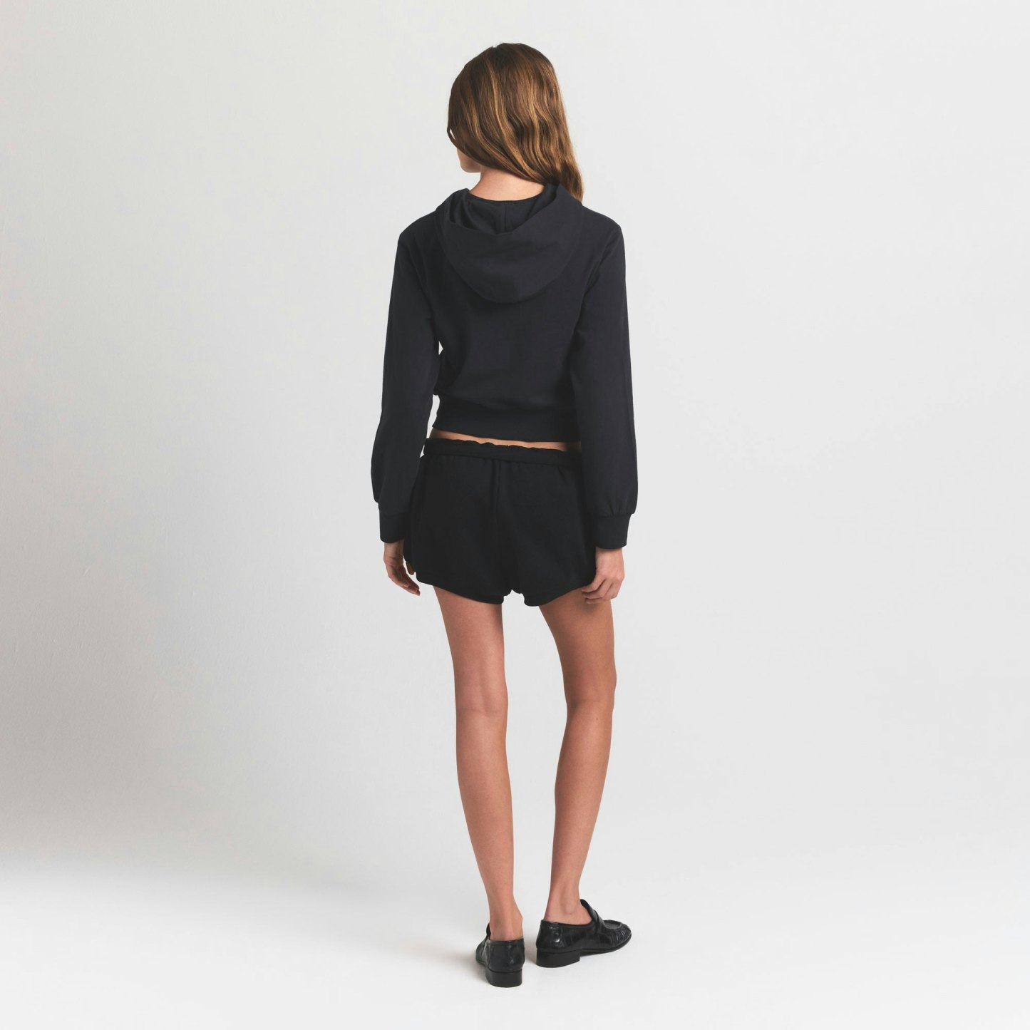 COTTON JERSEY ZIP UP HOODIE - SOOT - image 4