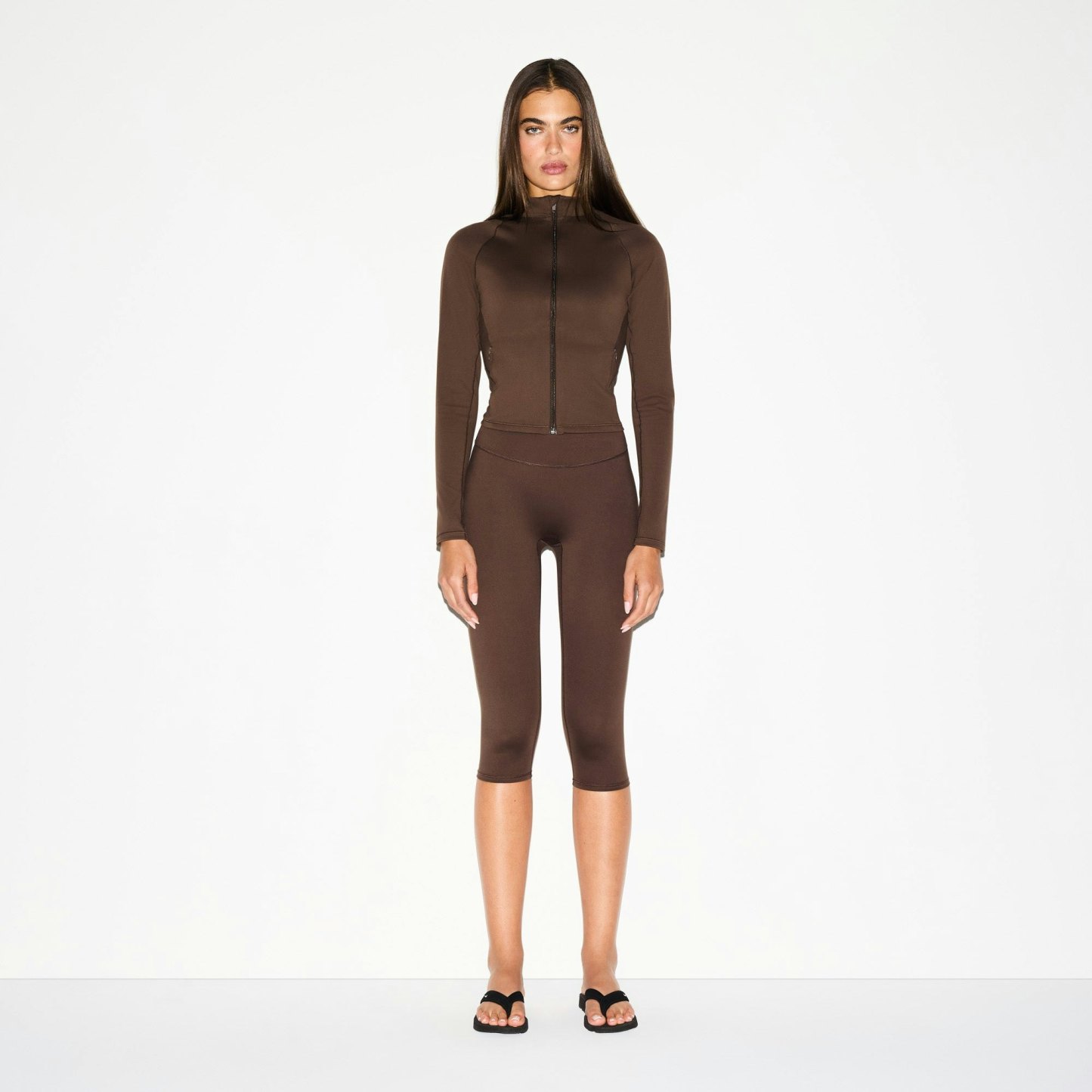 NikeSKIMS MATTE MOCK NECK FULL ZIP JACKET - DARK SEPIA - image 10