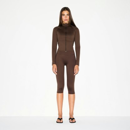 NikeSKIMS MATTE MOCK NECK FULL ZIP JACKET - DARK SEPIA - image 10