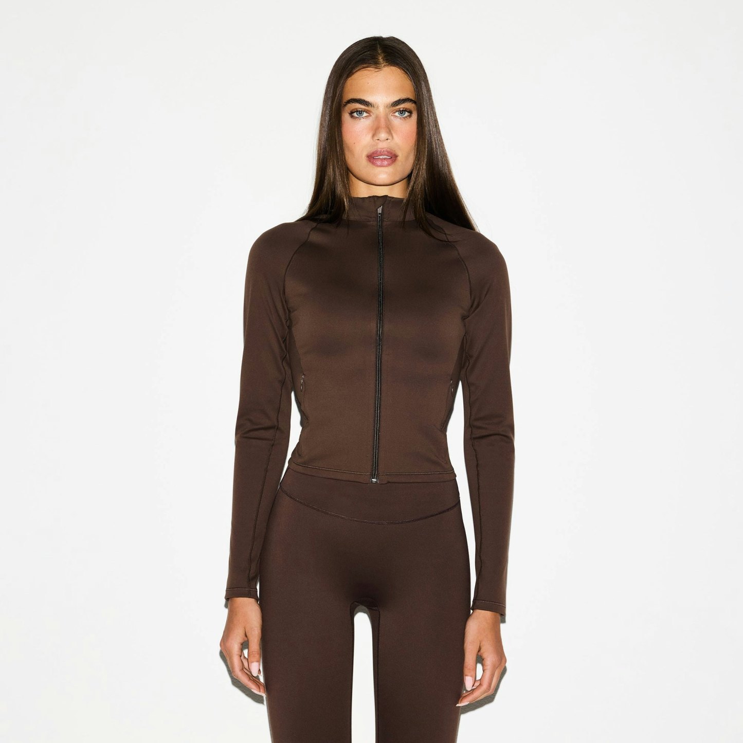 NikeSKIMS MATTE MOCK NECK FULL ZIP JACKET - DARK SEPIA - image 11