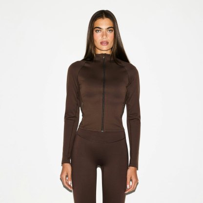 NikeSKIMS MATTE MOCK NECK FULL ZIP JACKET - DARK SEPIA - image 11