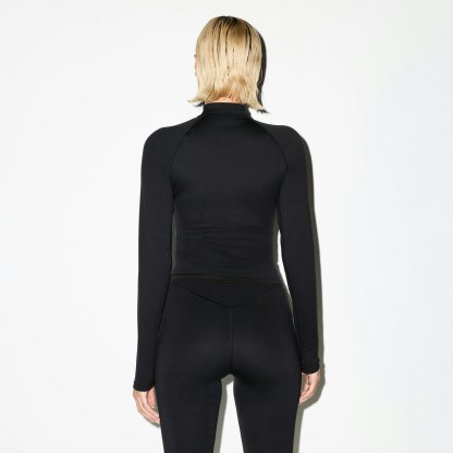 NikeSKIMS MATTE MOCK NECK FULL ZIP JACKET - OBSIDIAN - image 4