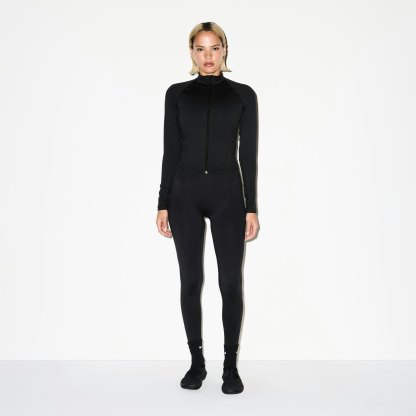 NikeSKIMS MATTE MOCK NECK FULL ZIP JACKET - OBSIDIAN