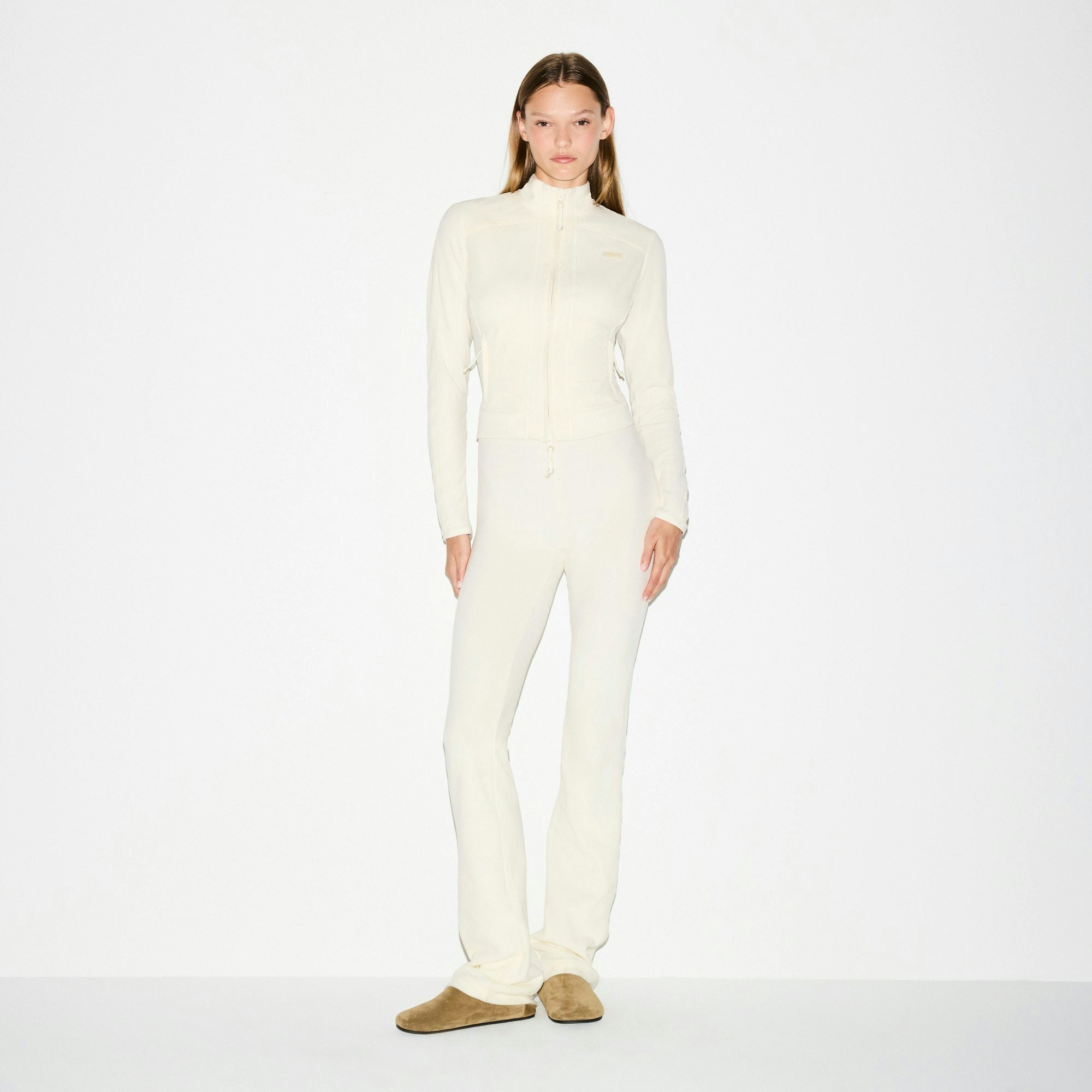 OUTDOOR FLEECE FITTED JACKET - ECRU - image 2