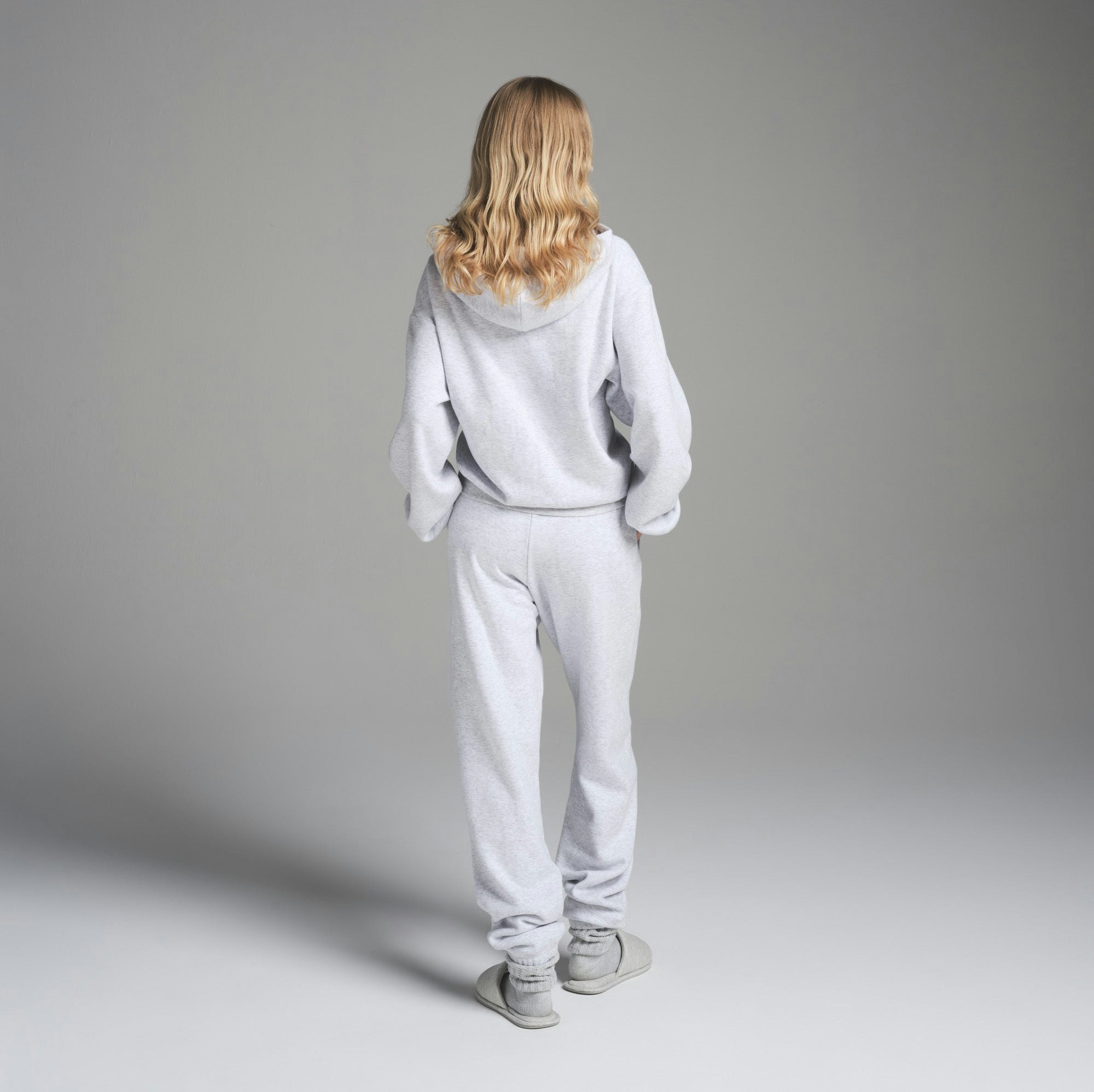 COTTON FLEECE CLASSIC ZIP UP HOODIE - LIGHT HEATHER GREY - image 4