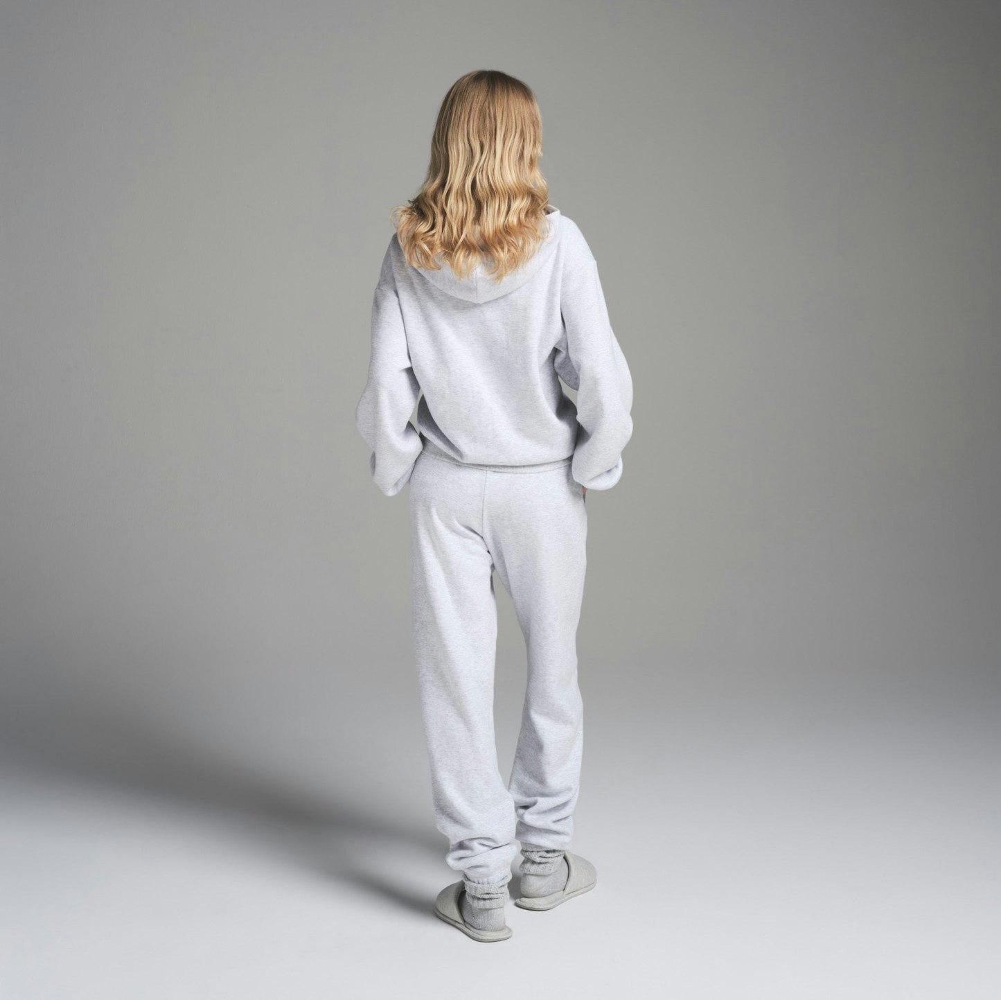 COTTON FLEECE CLASSIC ZIP UP HOODIE - LIGHT HEATHER GREY - image 4