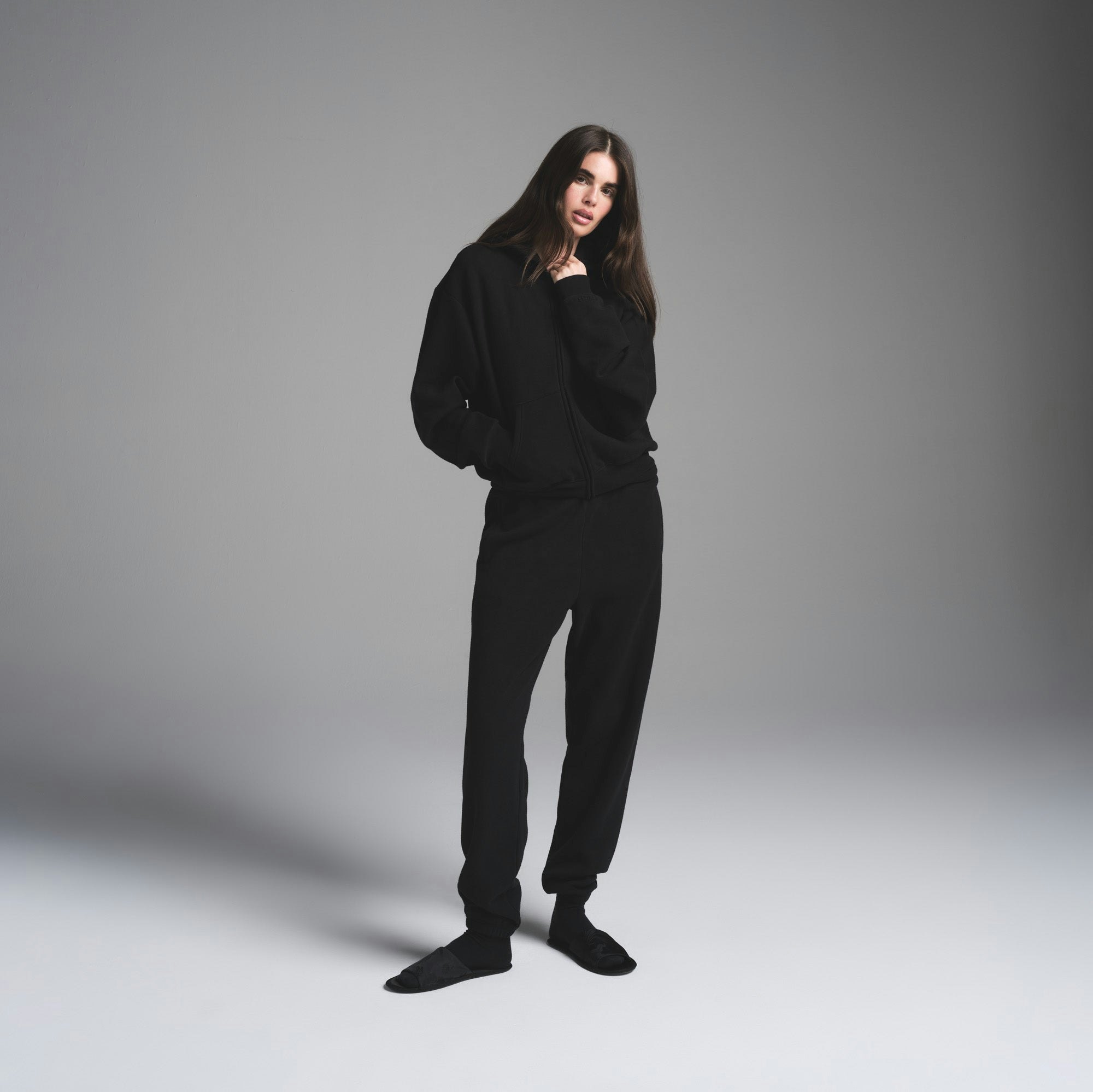 COTTON FLEECE CLASSIC ZIP UP HOODIE - ONYX - image 24