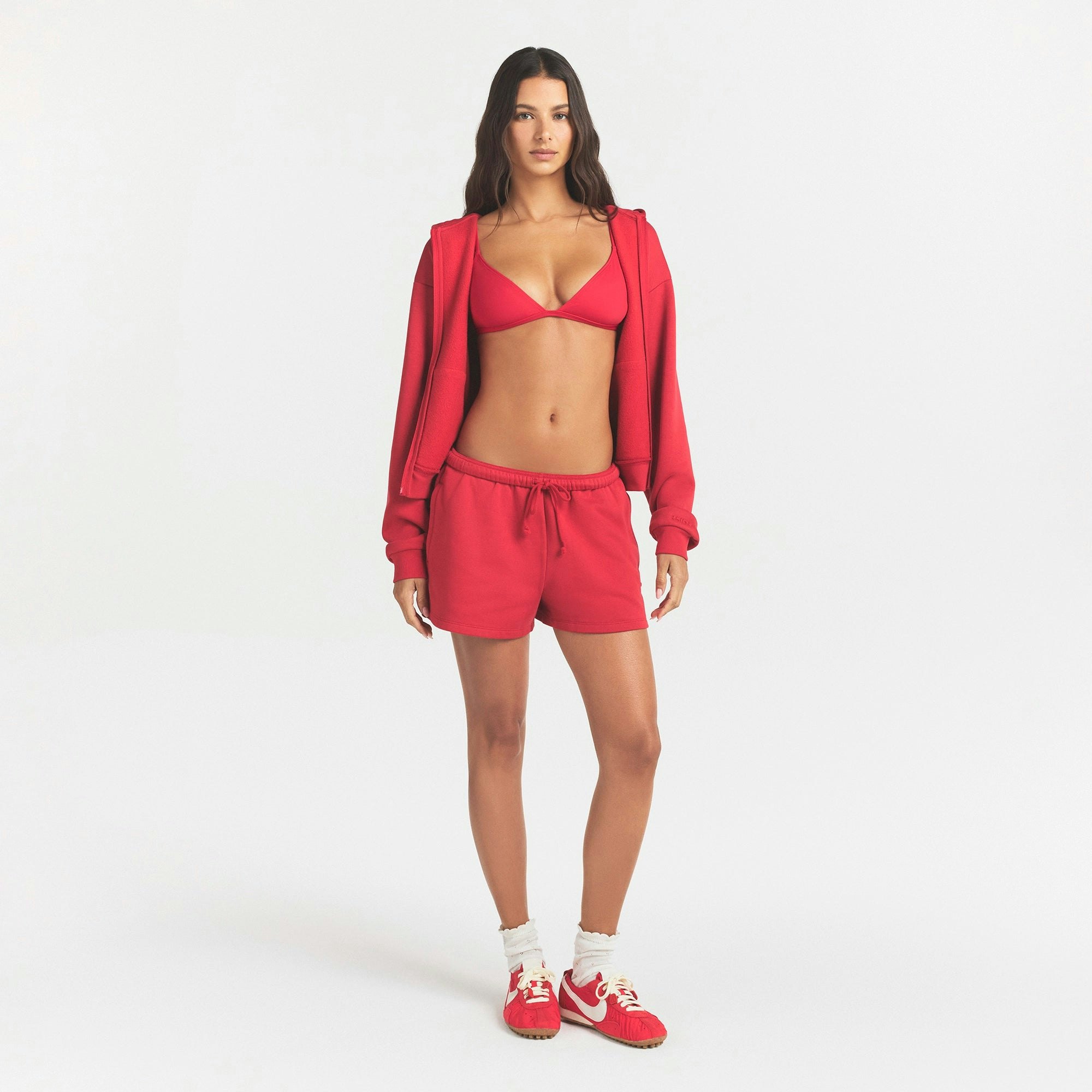 COTTON FLEECE CLASSIC ZIP UP HOODIE - WASHED RED - image 18