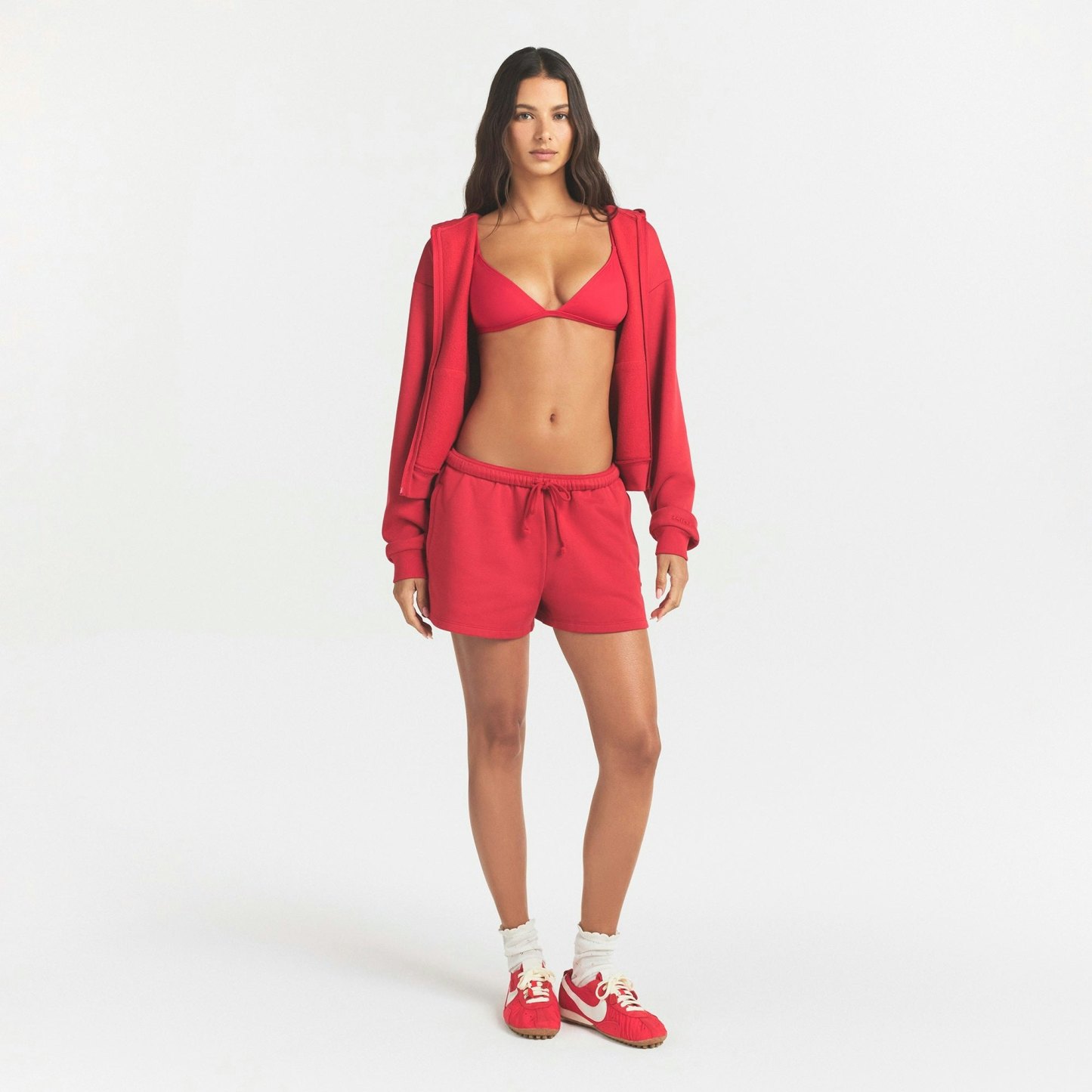 COTTON FLEECE CLASSIC ZIP UP HOODIE - WASHED RED - image 18
