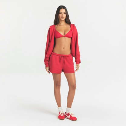 COTTON FLEECE CLASSIC ZIP UP HOODIE - WASHED RED - image 18