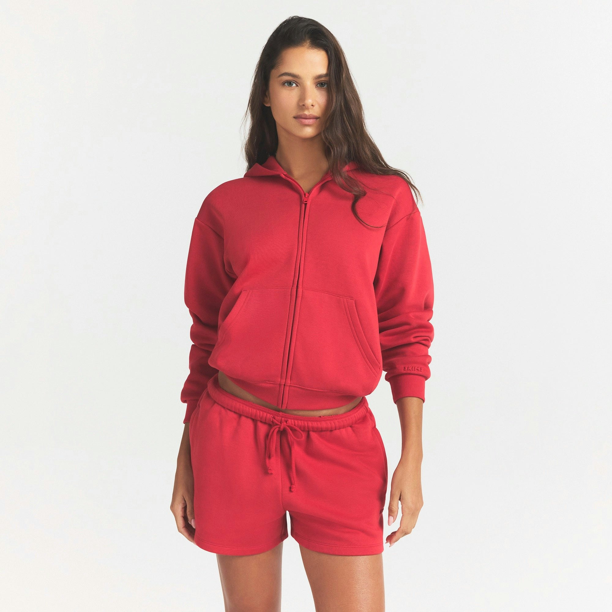COTTON FLEECE CLASSIC ZIP UP HOODIE - WASHED RED - image 19