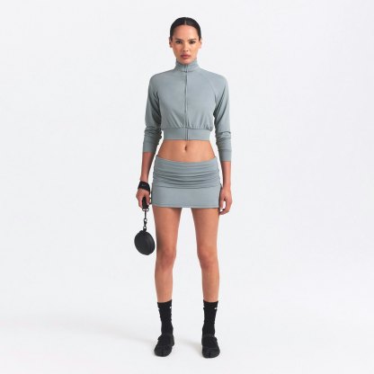 NikeSKIMS AIRY CROPPED TRACK JACKET - WASHED PACIFIC