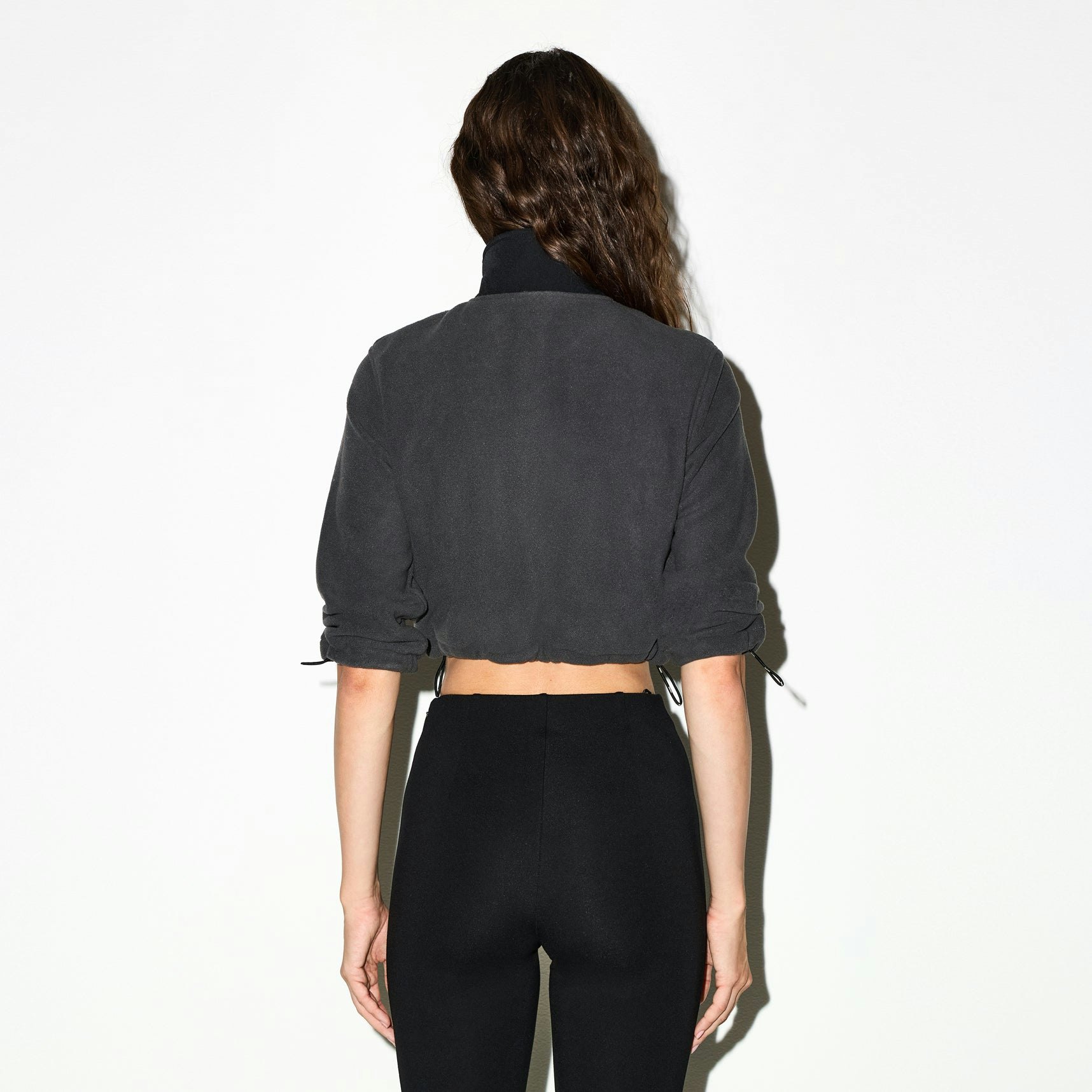OUTDOOR FLEECE CROPPED 3/4 SLEEVE JACKET - ASH - image 13